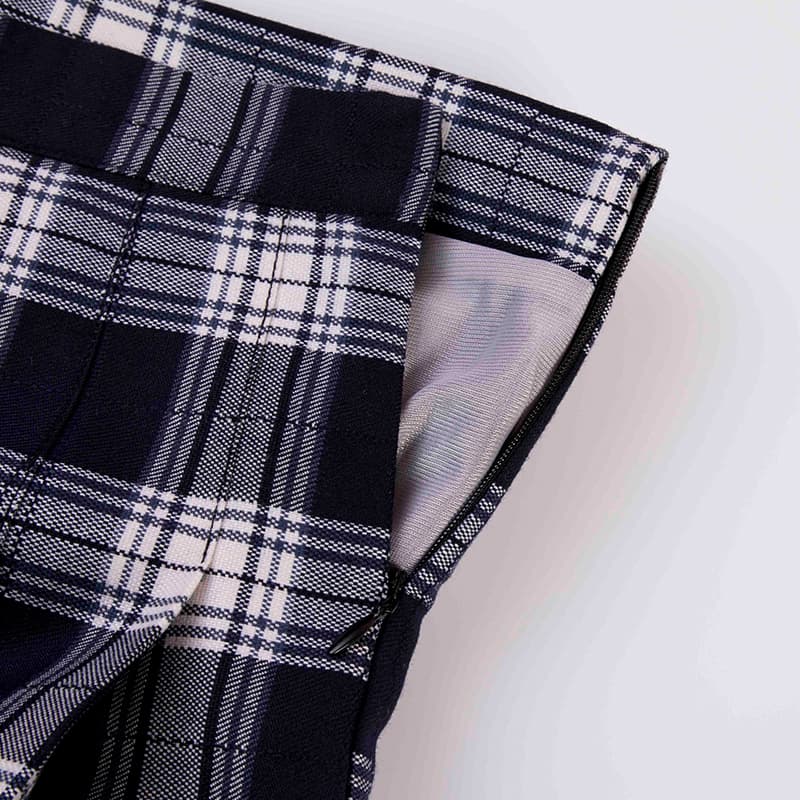 プリーツスカート 細やかチェック柄プリーツミニスカート