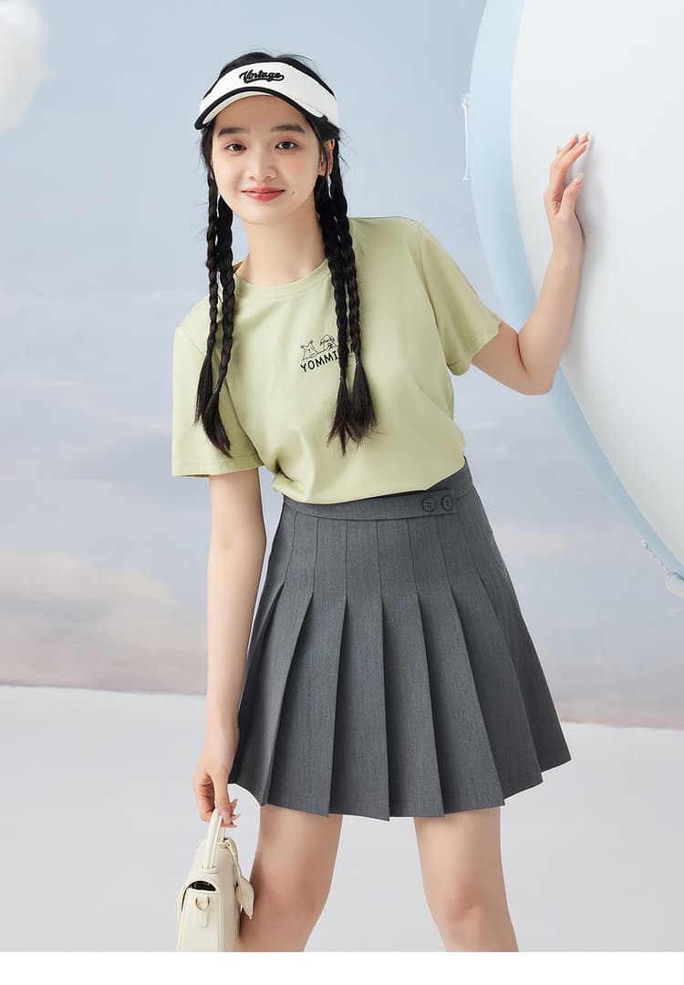 プリーツスカート 細やかプリーツ制服風ミニスカート