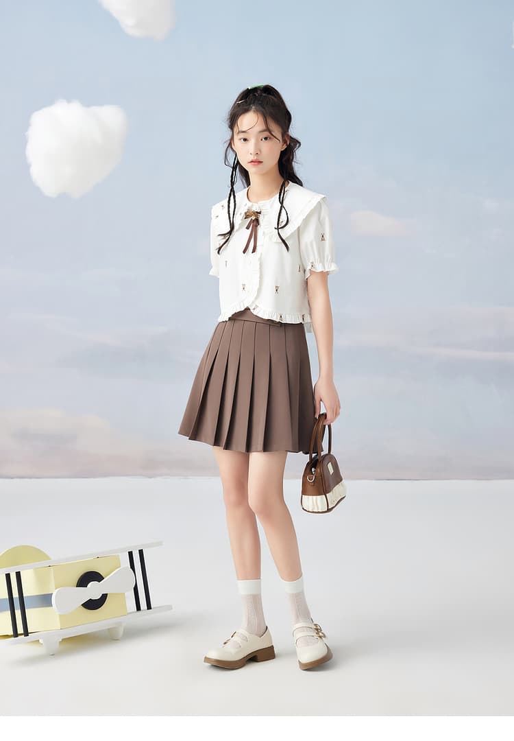 プリーツスカート 細やかプリーツ制服風ミニスカート