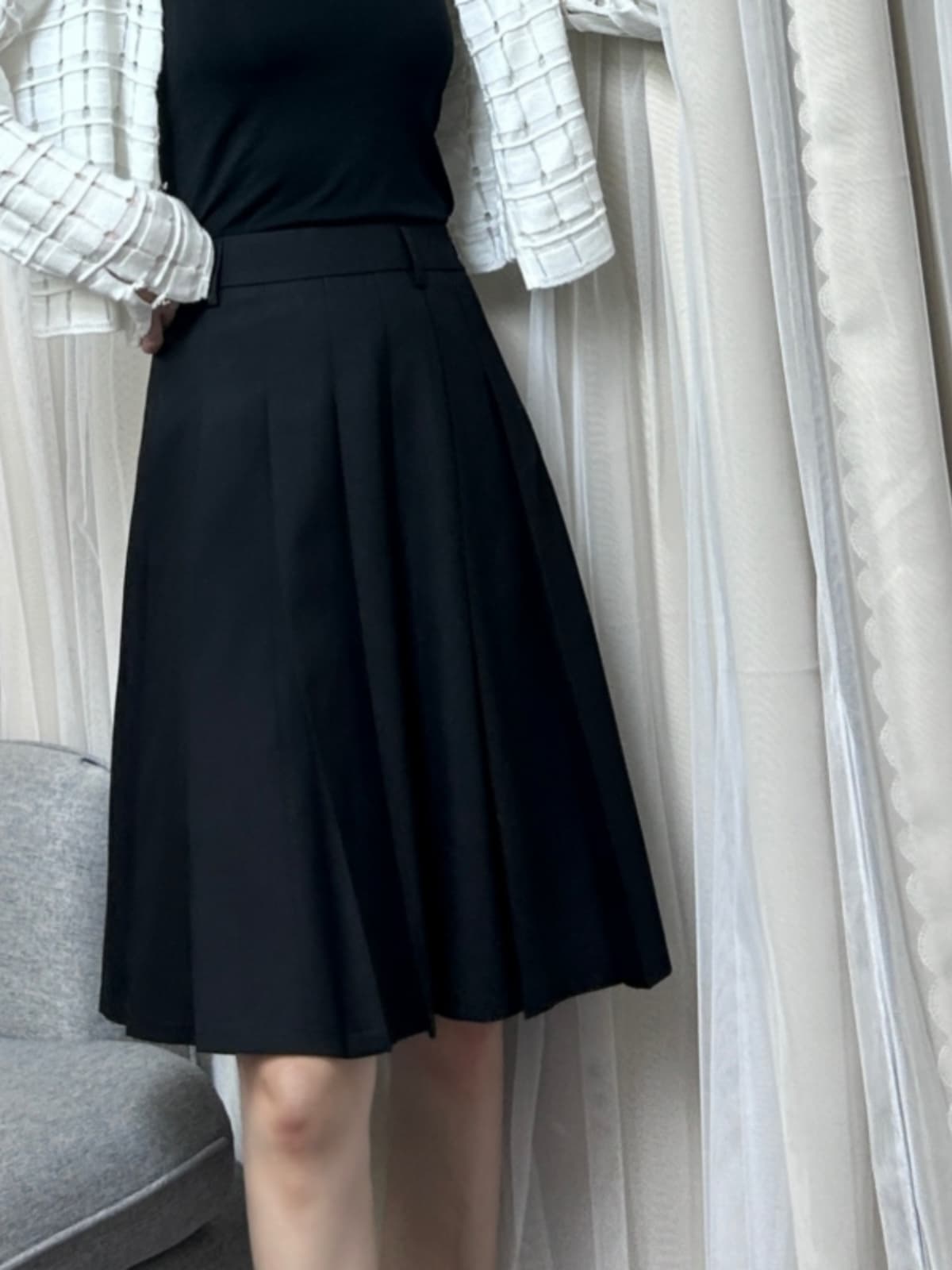 プリーツスカート 上品シルエット 美しい箱プリーツスカート