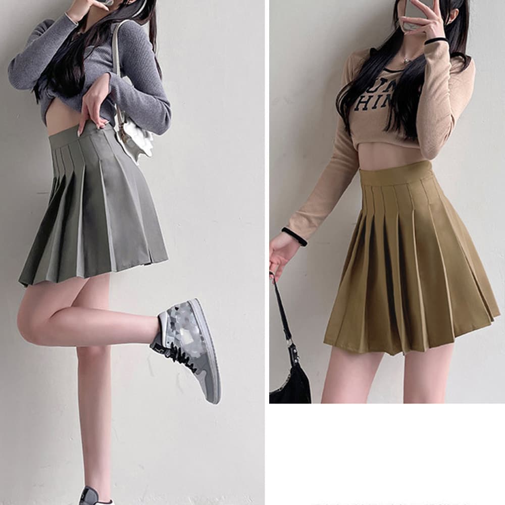 プリーツスカート ボックス ハイウエストミニ
