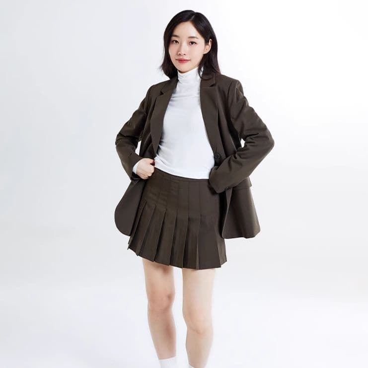 プリーツスカート シンプルプリーツミニスカート