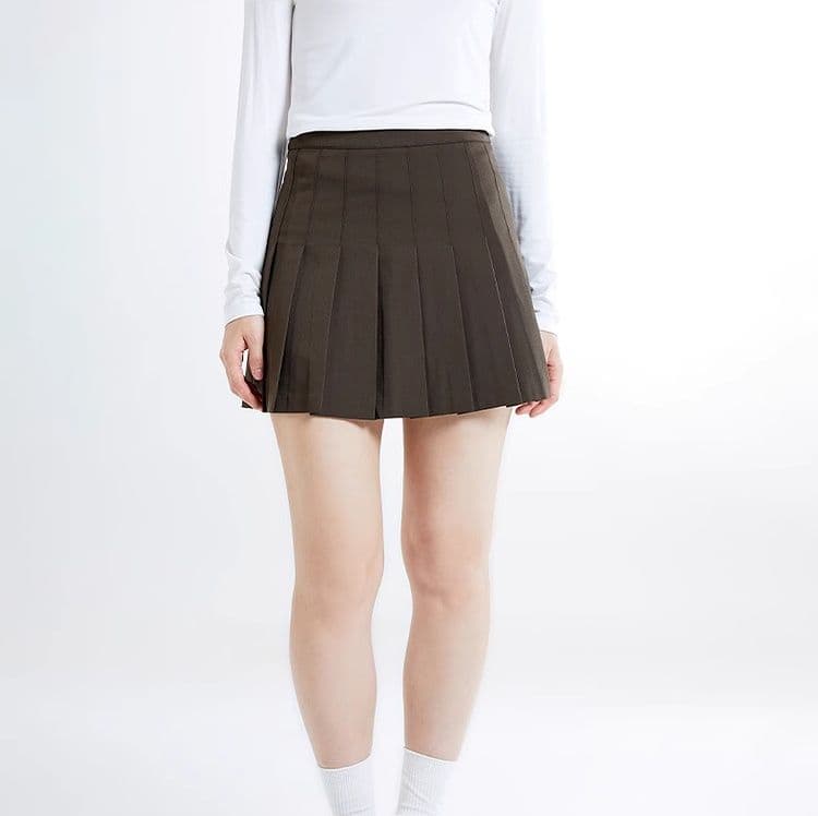 プリーツスカート シンプルプリーツミニスカート