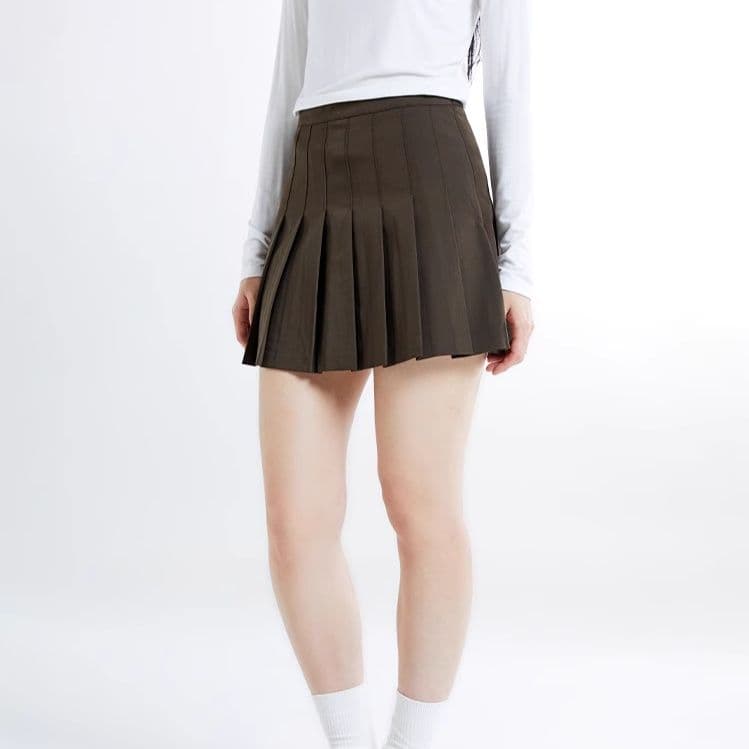 プリーツスカート シンプルプリーツミニスカート