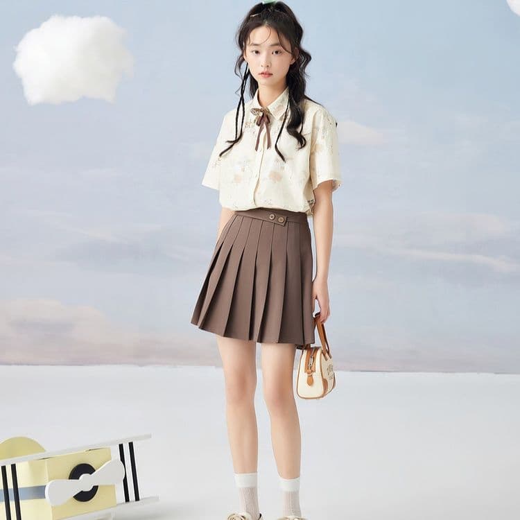 プリーツスカート 細やかプリーツ制服風ミニスカート