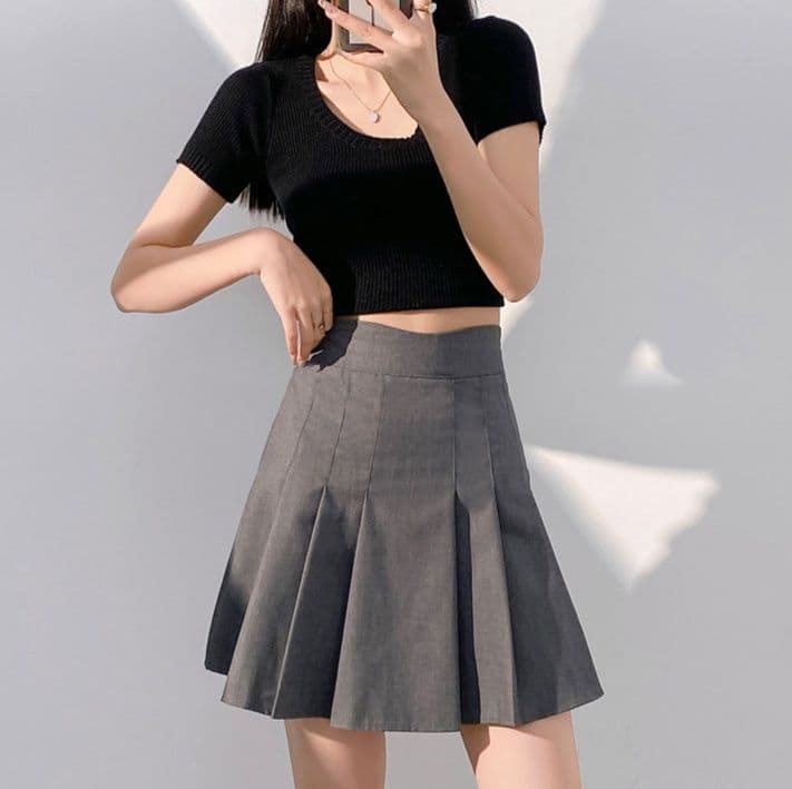 プリーツスカート 上品優雅プリーツミニスカート