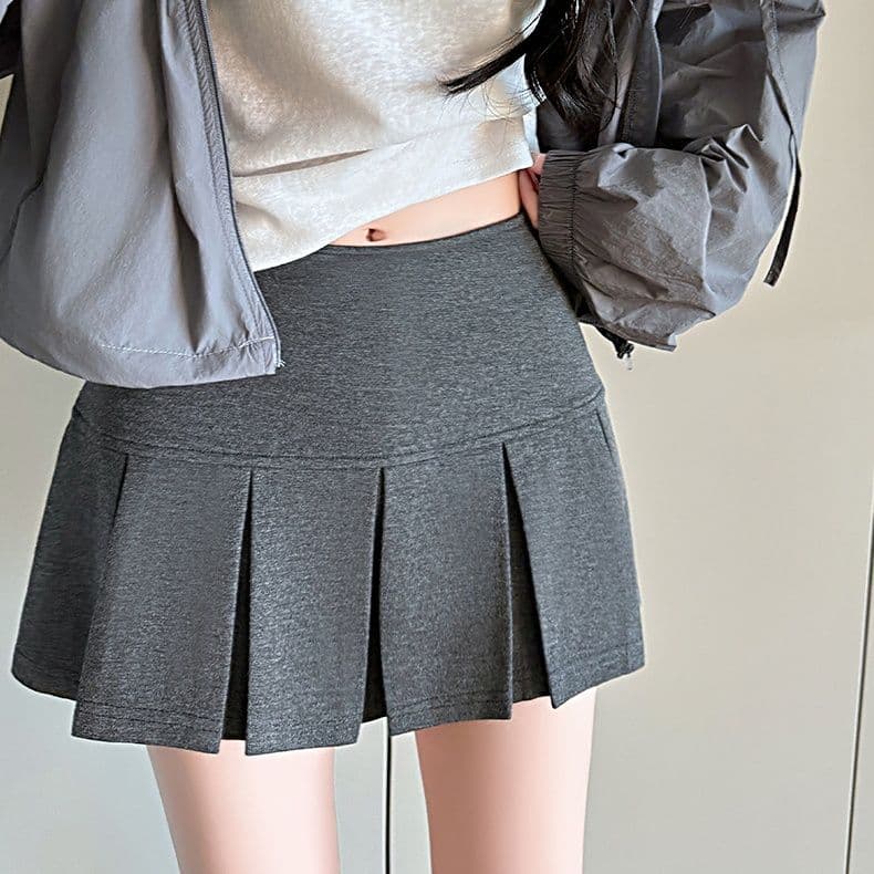 プリーツスカート リボン結びプリーツミニスカート