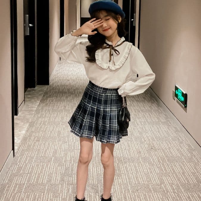 プリーツスカート 格子柄ふんわりプリーツミニスカート