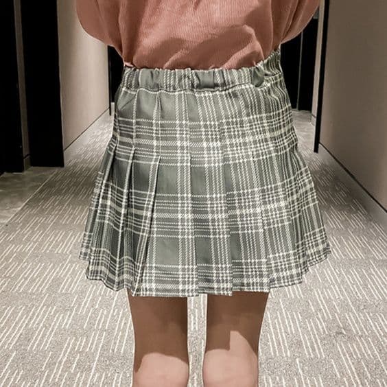 プリーツスカート 格子柄ふんわりプリーツミニスカート