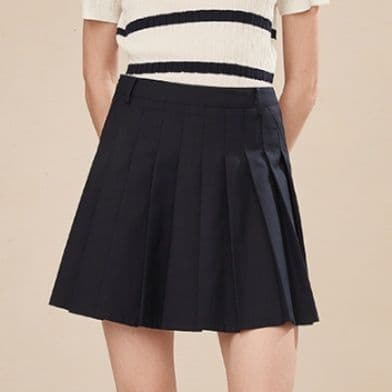 プリーツスカート 紋章入り上質プリーツミニスカート
