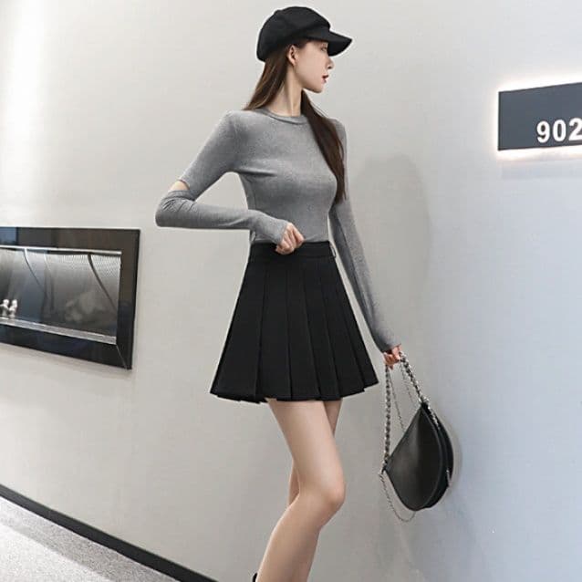 プリーツスカート 美しい揺れ感 きれいめプリーツミニ