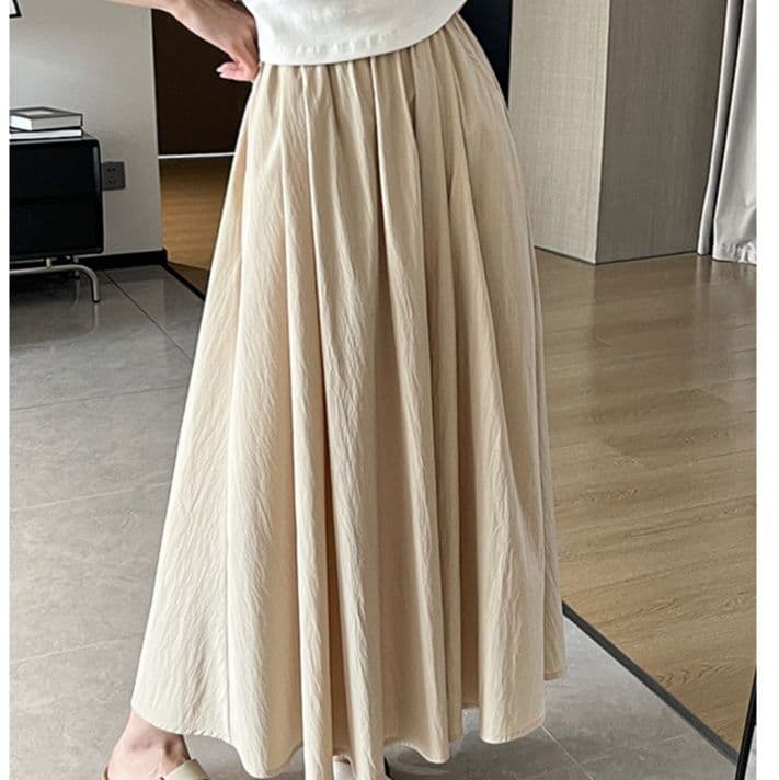 プリーツスカート 流れるような優美プリーツロングスカート