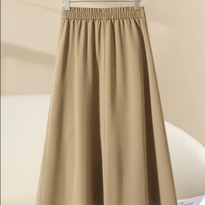 プリーツスカート 上品プリーツ 膝丈フレアスカート