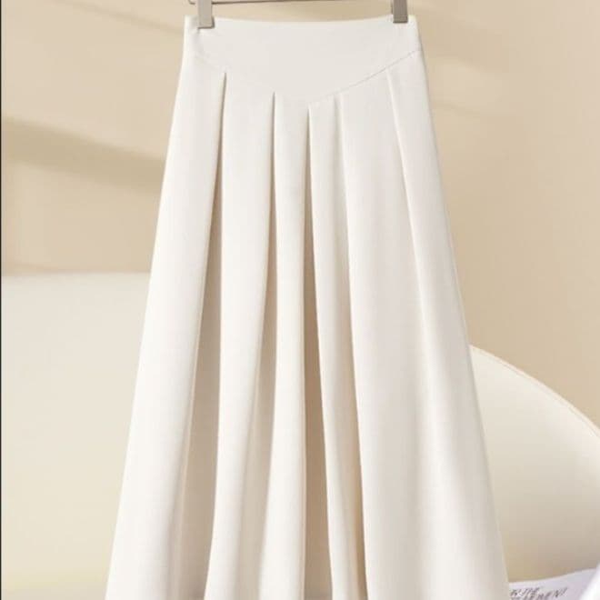 プリーツスカート 上品プリーツ 膝丈フレアスカート