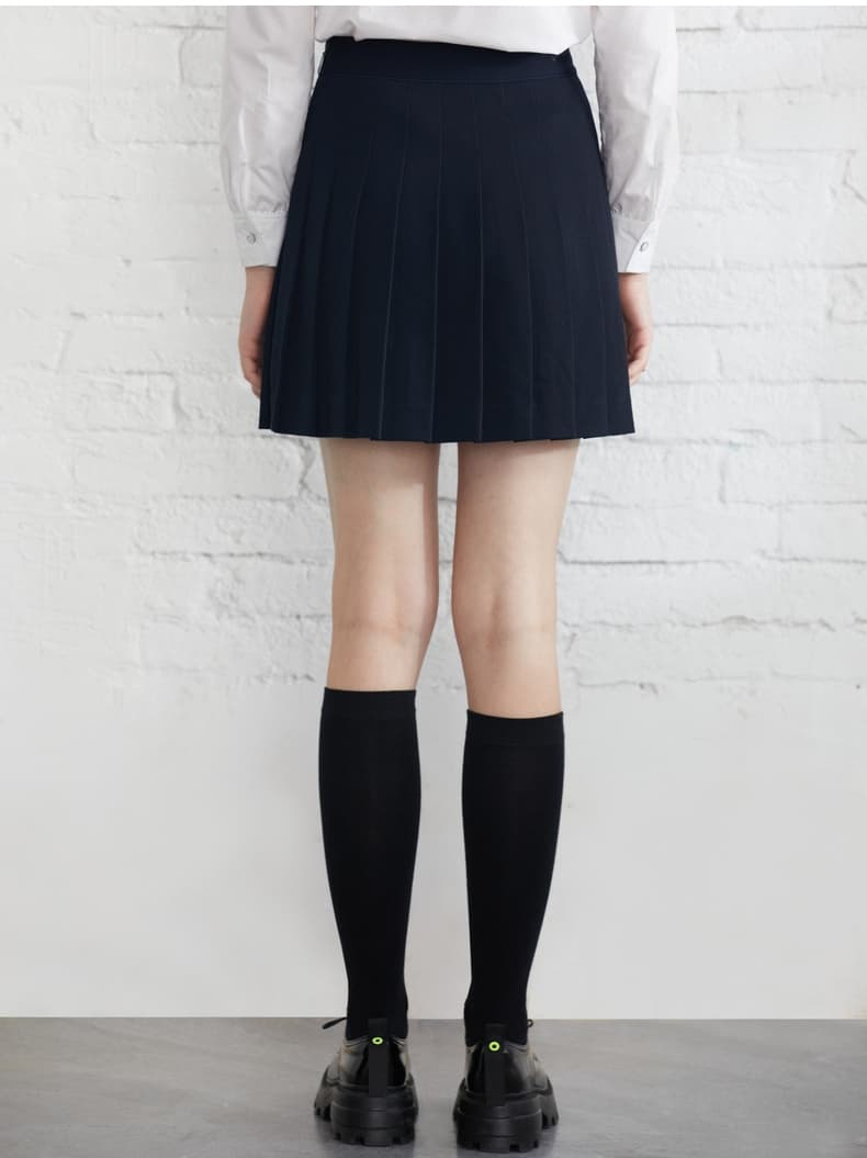 プリーツスカート チャーム付き制服風プリーツミニ