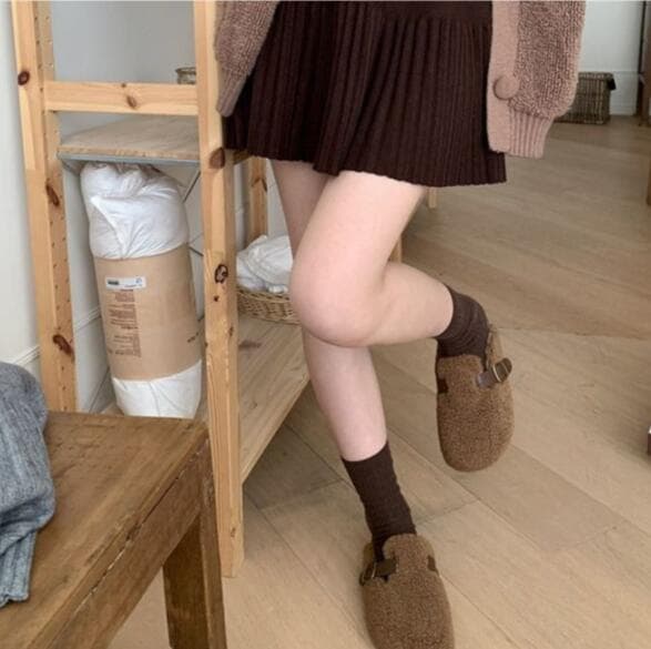 女子高校生風プリーツスカート リボン付き膝上ミニ丈