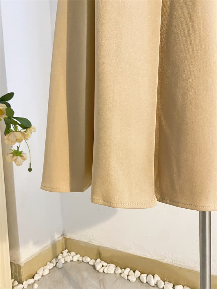 プリーツスカート 優雅なタックプリーツ膝丈スカート