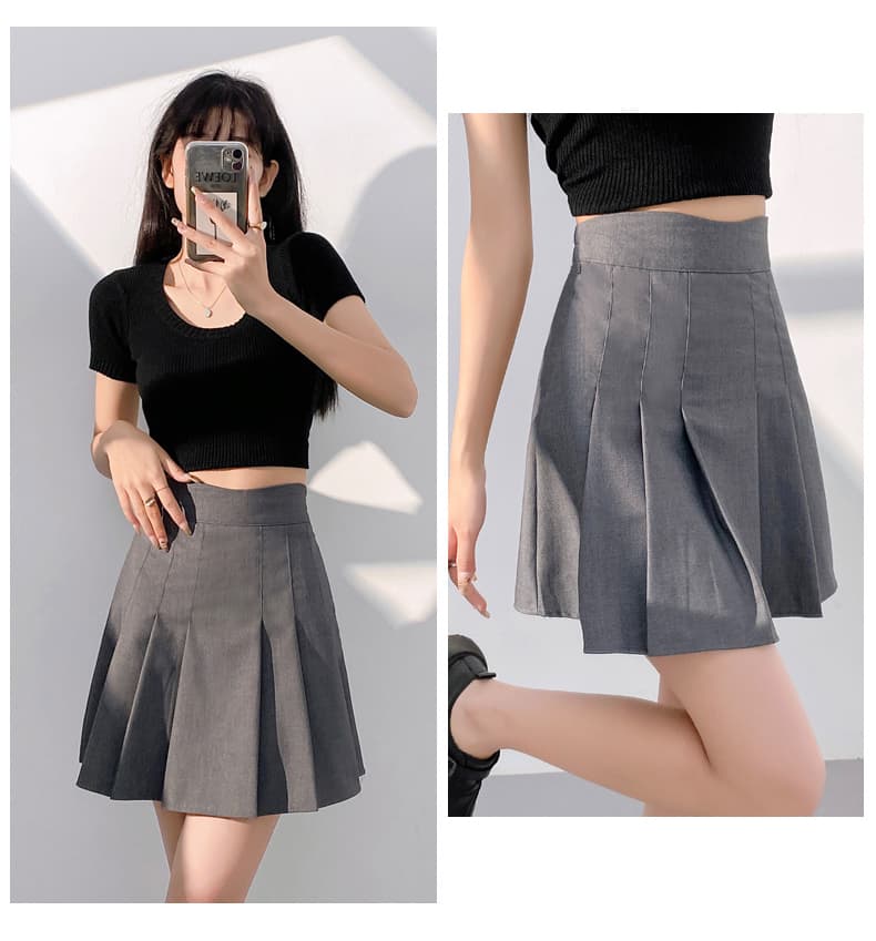 プリーツスカート 上品優雅プリーツミニスカート