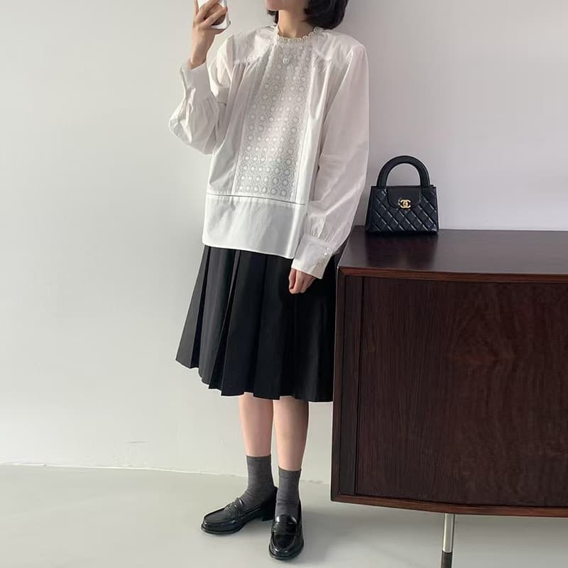 プリーツスカート しなやか優美プリーツ膝丈スカート