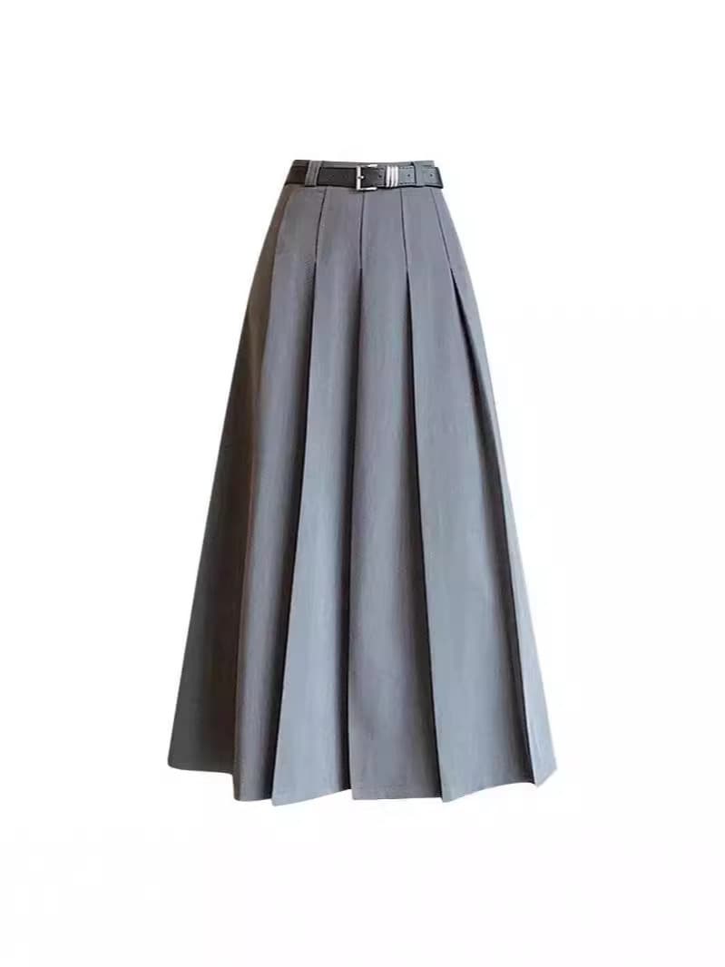 立体美シルエット大人のプリーツスカートロング丈