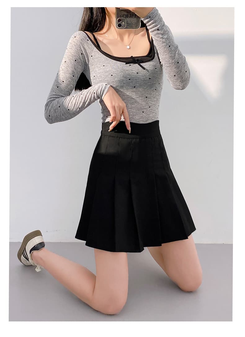 プリーツスカート 上品優雅プリーツミニスカート