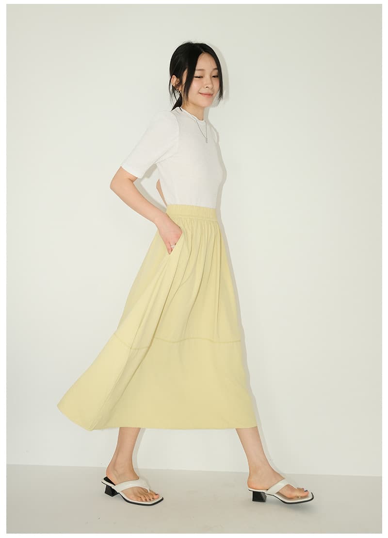 プリーツスカート ふんわり優美プリーツロングスカート