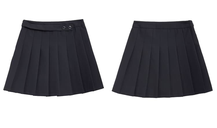 プリーツスカート 細やかプリーツ制服風ミニスカート