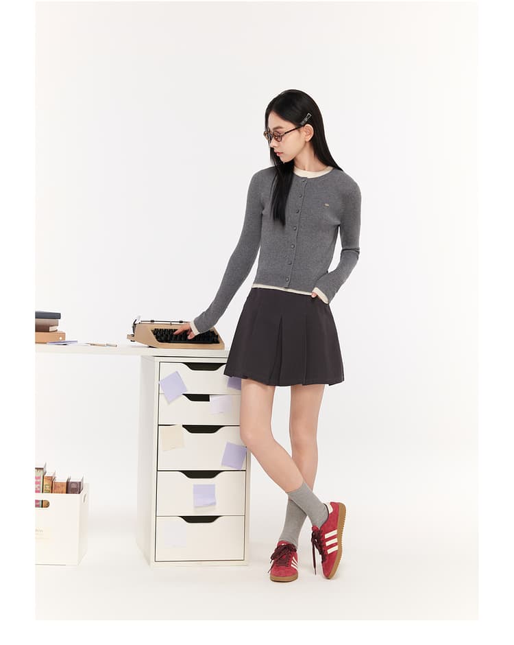 プリーツスカート ポケット付きボックスプリーツミニスカート