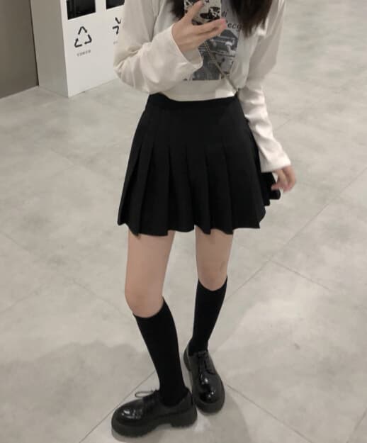 プリーツスカート 秋冬レディース茶色プリーツミニスカート