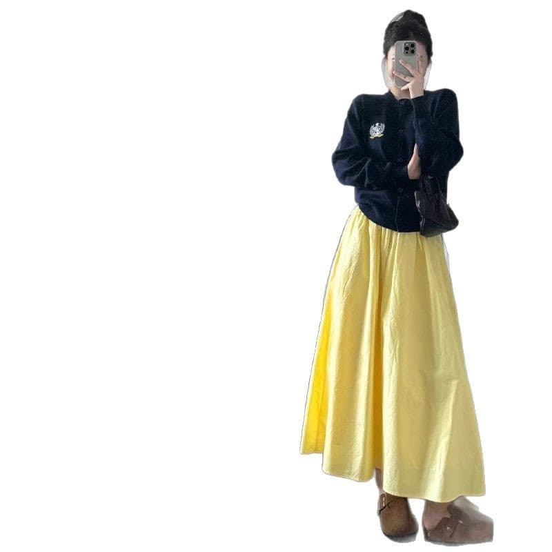 プリーツスカート エアリーシルエットプリーツロングスカート