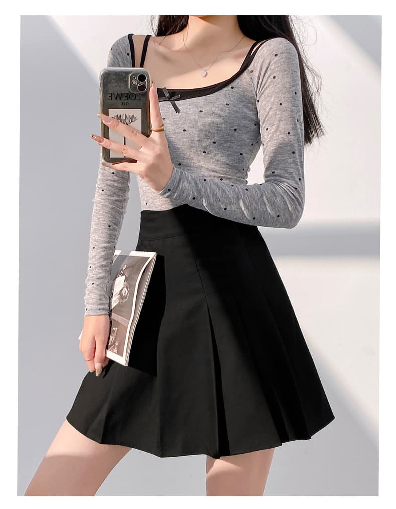 プリーツスカート 上品優雅プリーツミニスカート