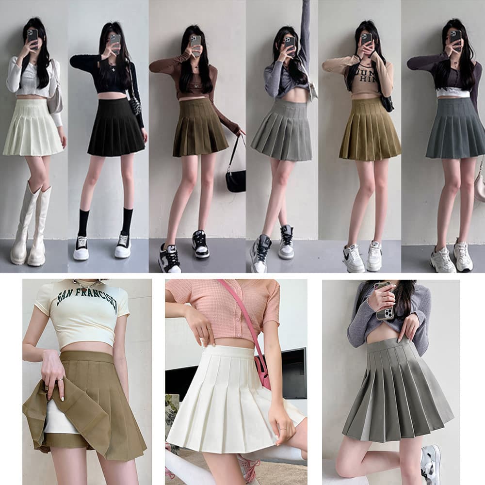 プリーツスカート ボックス ハイウエストミニ