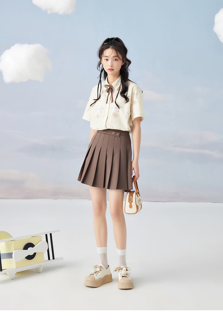 プリーツスカート 細やかプリーツ制服風ミニスカート