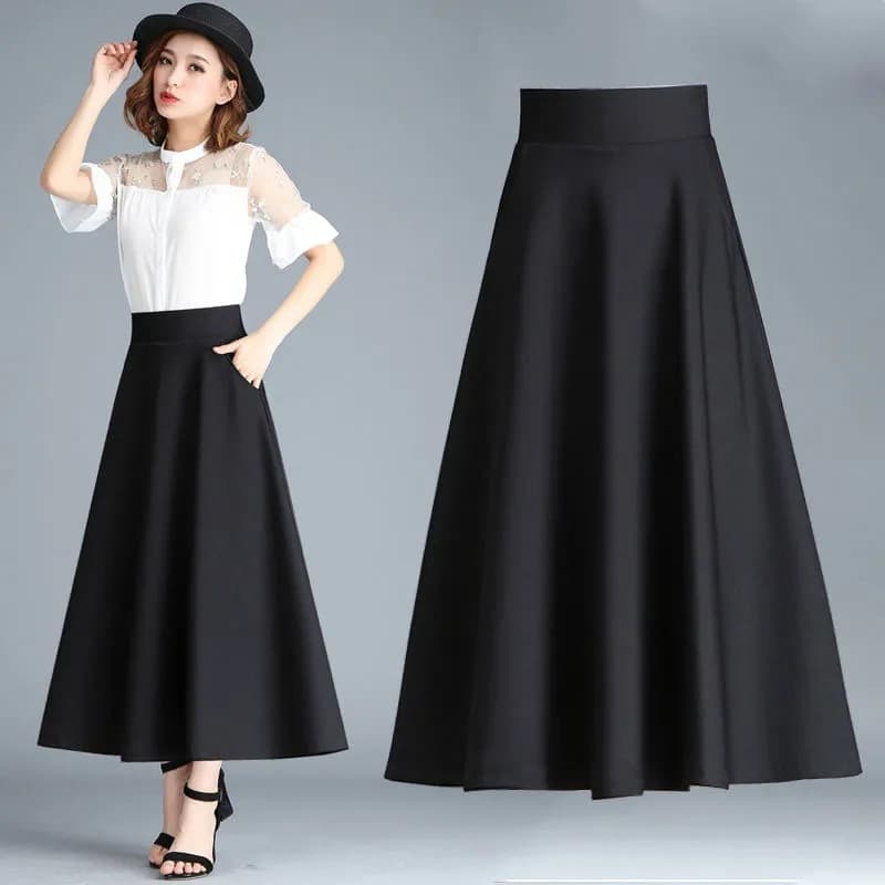 プリーツスカート 上品なシルエットプリーツロングスカート