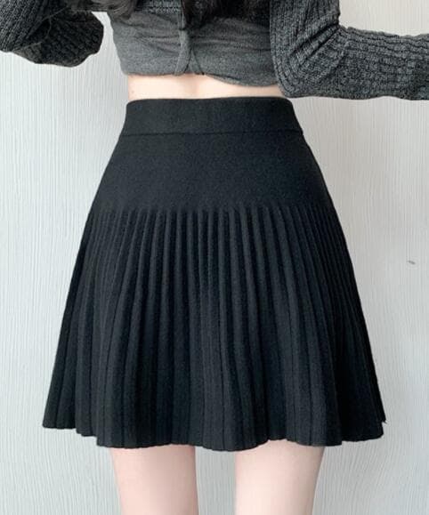 女子高校生風プリーツスカート リボン付き膝上ミニ丈