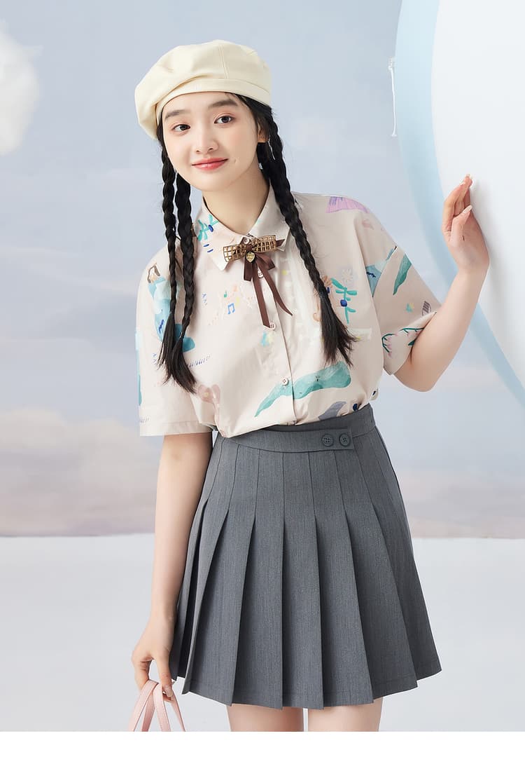 プリーツスカート 細やかプリーツ制服風ミニスカート