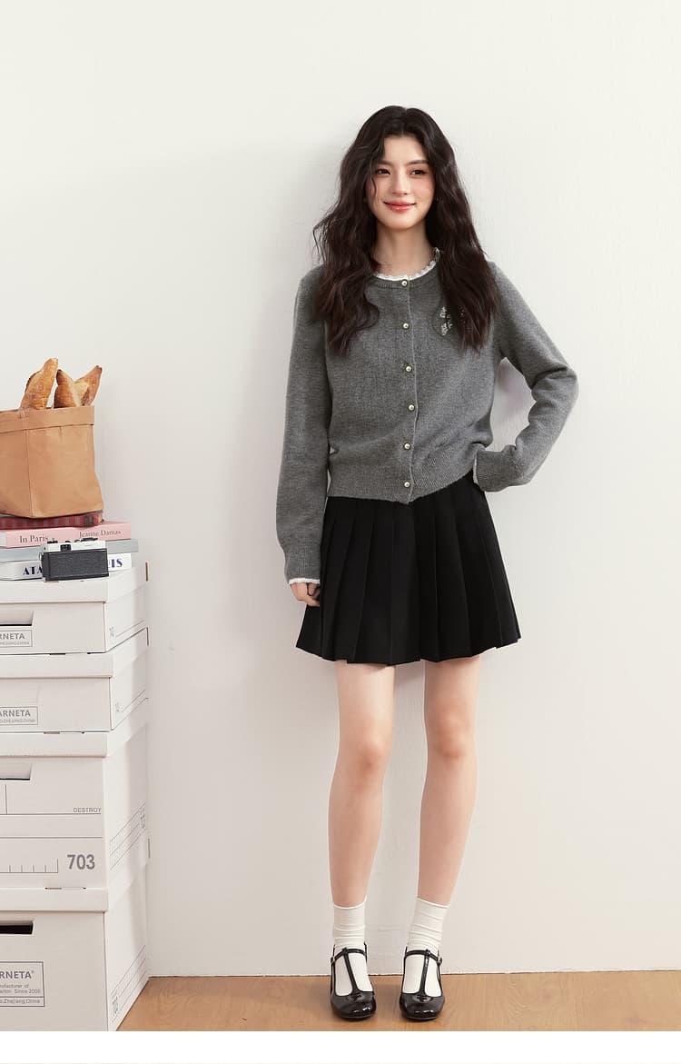 プリーツスカート ふんわり広がる制服風プリーツミニ