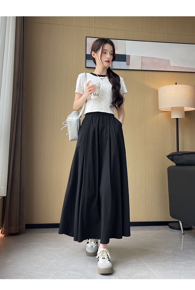 プリーツスカート ゆったり優雅なプリーツマキシスカート
