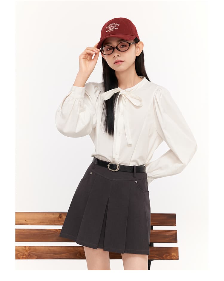 プリーツスカート ポケット付きボックスプリーツミニスカート