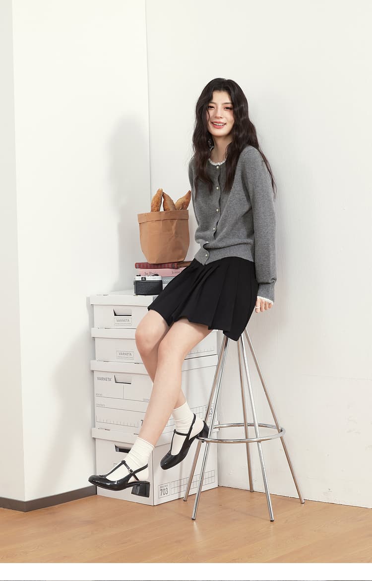 プリーツスカート ふんわり広がる制服風プリーツミニ