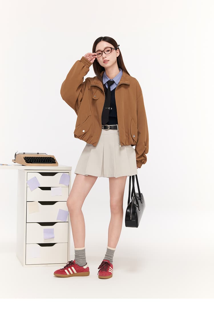 プリーツスカート ポケット付きボックスプリーツミニスカート