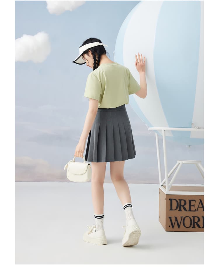 プリーツスカート 細やかプリーツ制服風ミニスカート