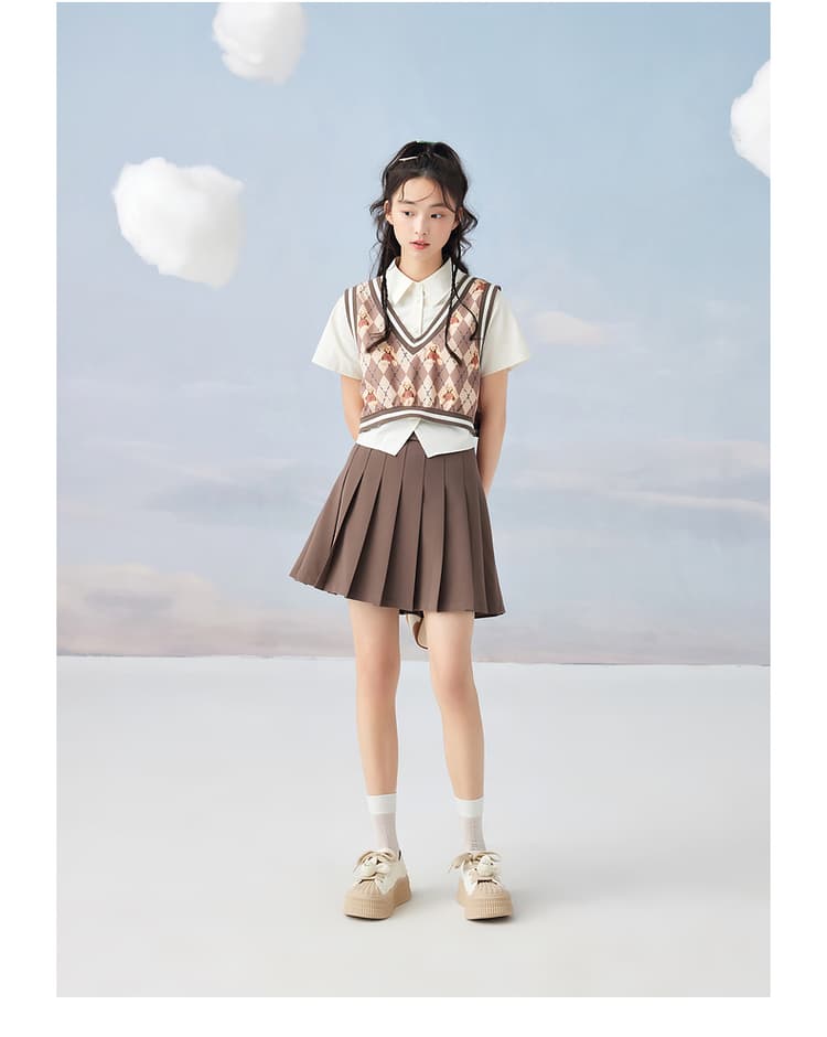 プリーツスカート 細やかプリーツ制服風ミニスカート