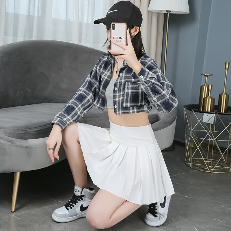 プリーツスカート 制服風プリーツミニスカート
