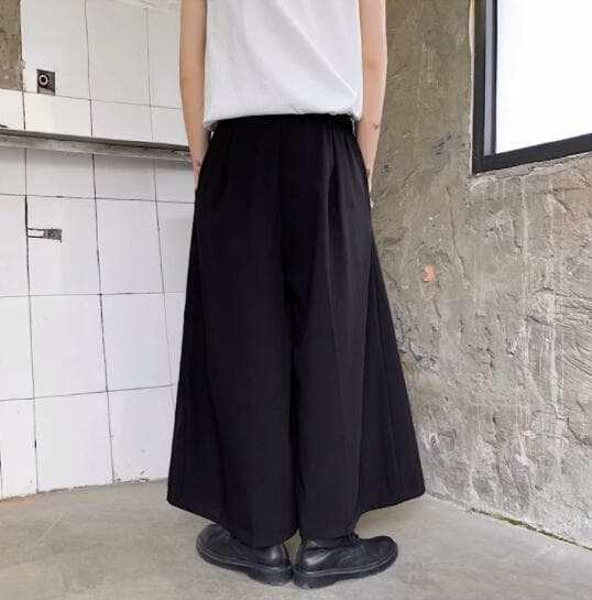 暗黒系ロング丈プリーツスカート黒