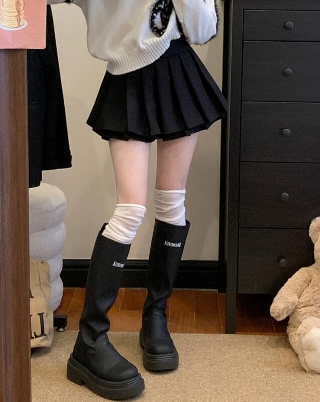 重ね着風レイヤードプリーツスカート ミニスカート