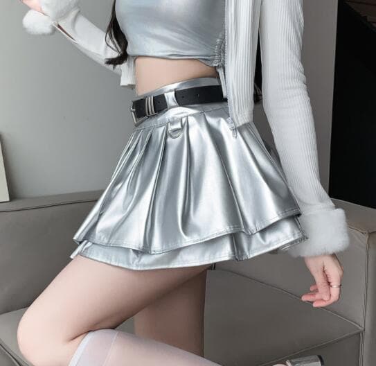 プリーツスカートハイウエスト エーライン ミニスカート