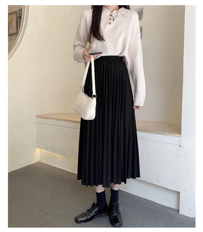 プリーツスカート 上品な美シルエットプリーツロングスカート