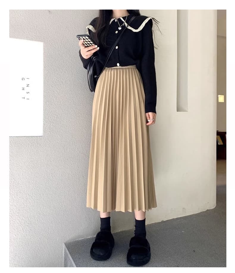 プリーツスカート 上品な美シルエットプリーツロングスカート
